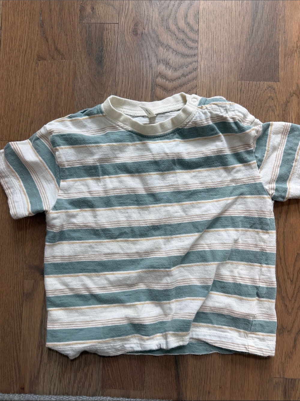 Rylee + Cru Cream and Sage Striped Short Sleeve Tee